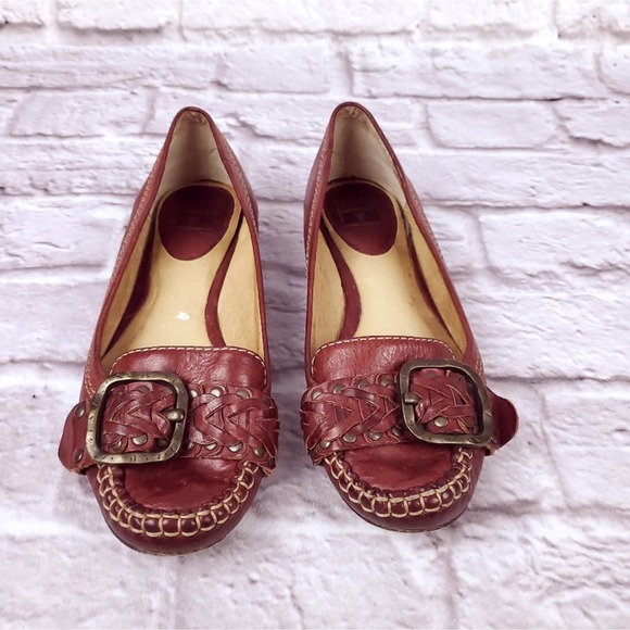Frye Ruby Woven Moc Moccasins Size 8.5 flats red women's - Picture 4 of 10